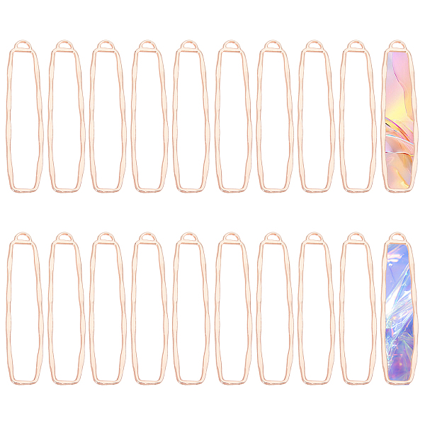 

PandaHall CHGCRAFT 20Pcs Alloy Open Back Bezel Big Pendants, For DIY UV Resin, Epoxy Resin, Pressed Flower Jewelry, Rectangle, Rose Gold...