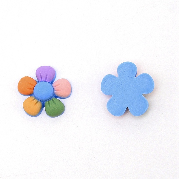

PandaHall Resin Cabochons, DIY Accessories, Colorful Flower, Light Sky Blue, 21x7mm Resin Flower
