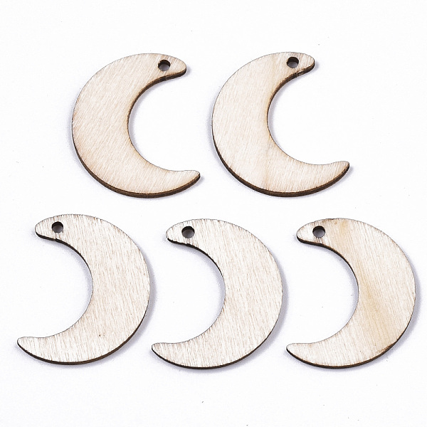 

PandaHall Unfinished Natural Poplar Wood Pendants, Laser Cut Wood Shapes, Undyed, Moon, Antique White, 25x19.5x1.5mm, Hole: 1.6mm Wood Moon..., Orange
