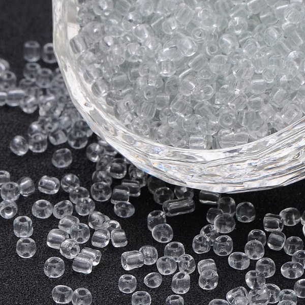 

PandaHall 8/0 Glass Seed Beads, Transparent Colours Round Hole, Trans. Clear, about 3mm in diameter, hole: 0.8mm, about 10000pcs/pound Glass...