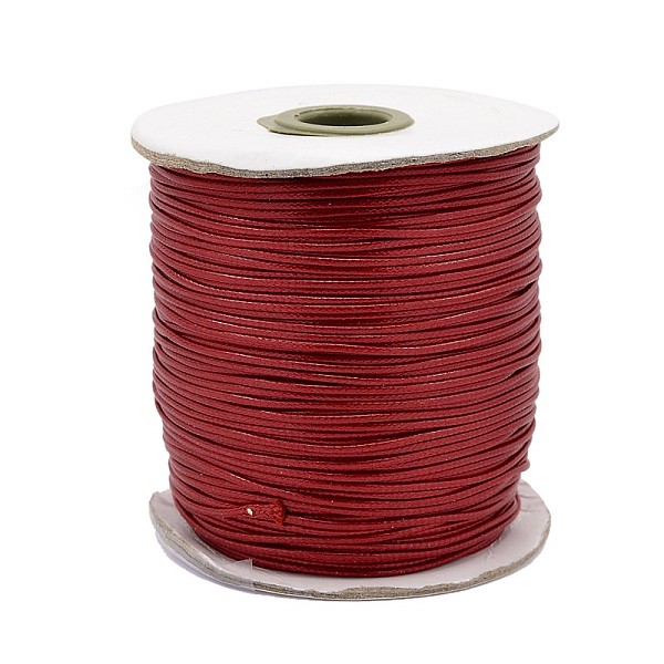 

PandaHall Waxed Polyester Cord, Bead Cord, FireBrick, 0.5mm, about 169.51~174.98 Yards(155~160m)/Roll Waxed Polyester Cord Round Red