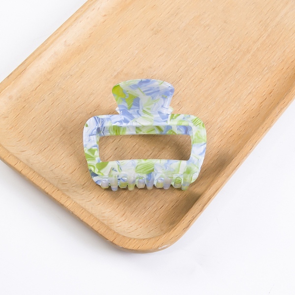 

PandaHall PVC Claw Hair Clips for Women, Rectangle, Cornflower Blue, 50x60x35mm PVC Rectangle