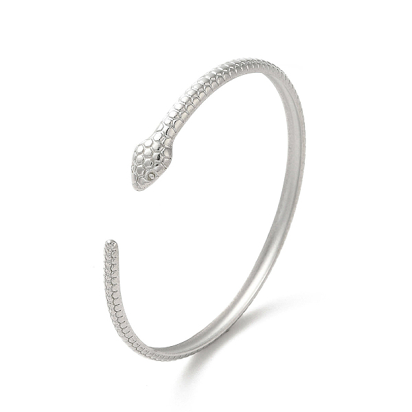 

PandaHall 304 Stainless Steel Snake Cuff Bangles, Stainless Steel Color, Inner Diameter: 2-1/8 inch(5.25cm) 304 Stainless Steel Snake