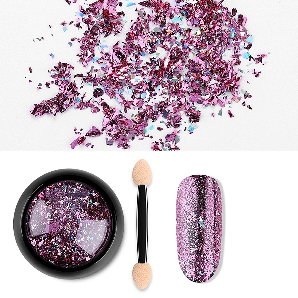 

PandaHall Rainbow Foil Powder, Nail Art Decoration Accessories, Medium Orchid, 4cm Foil Glass Others Purple