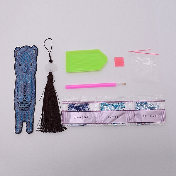 

PandaHall DIY Bookmark Diamond Painting Kits For Kids, with Diamond Painting Stickers, Rhinestones, Diamond Sticky Pen, Tray Plate and Glue..., Multicolor