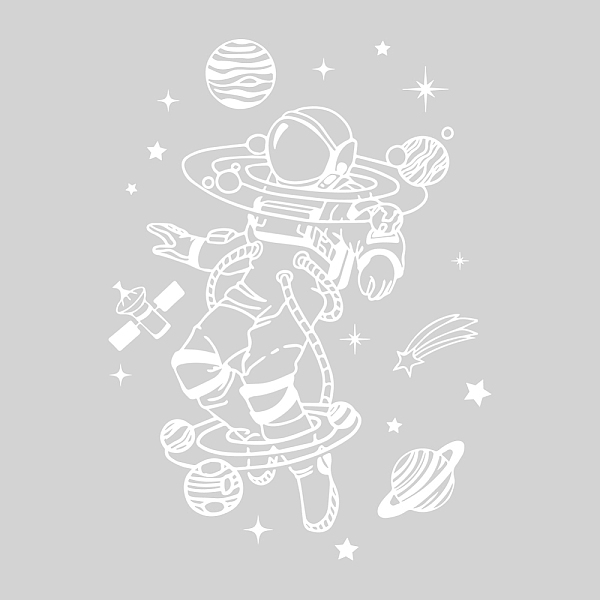 

PandaHall PVC Wall Stickers, for Home Living Room Bedroom Wall Decoration, Black, Spaceman Pattern, 350x620mm PVC Human