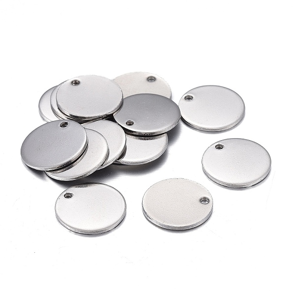 

PandaHall 201 Stainless Steel Charms, Stamping Blank Tag, Laser Cut, Flat Round, Stainless Steel Color, 15x1mm, Hole: 1.6mm 201 Stainless...
