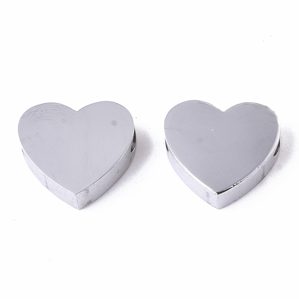 

PandaHall 304 Stainless Steel Beads, Heart, Stainless Steel Color, 7x8x3mm, Hole: 2mm 304 Stainless Steel Heart