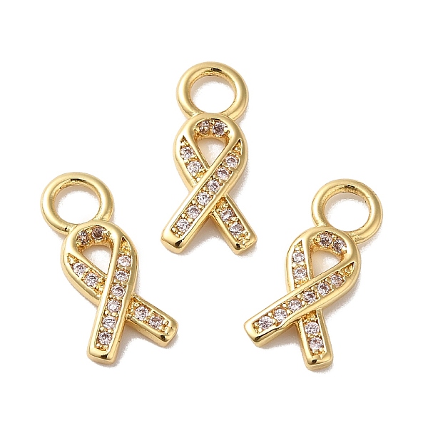 

PandaHall Rack Plating Brass Pave Cubic Zirconia Charms, Lead Free & Cadmium Free, Real 18K Gold Plated, Long-Lasting Plated, Awareness..., Clear
