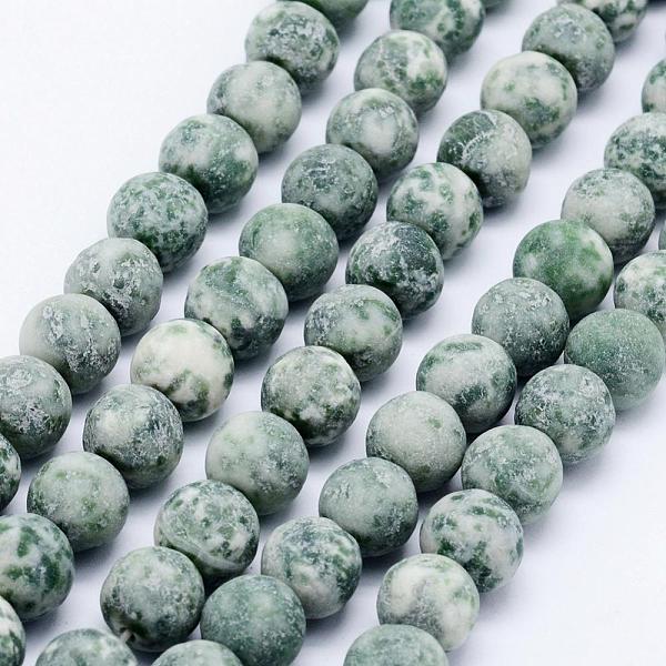 Natural Green Spot Jasper Beads Strands