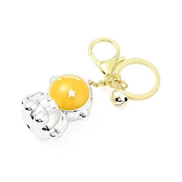 

PandaHall Acrylic Spaceman Pendant Keychain, with Light Gold Tone Alloy Findings and Sonance Brass Bell, Cadmium Free & Lead Free, Platinum...