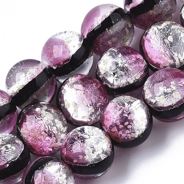 

PandaHall Handmade Silver Foil Glass Lampwork Beads Strands, Round, Hot Pink, 10.5x9.5~10.5mm, Hole: 1mm, about 50pcs/Strand, 19.29...