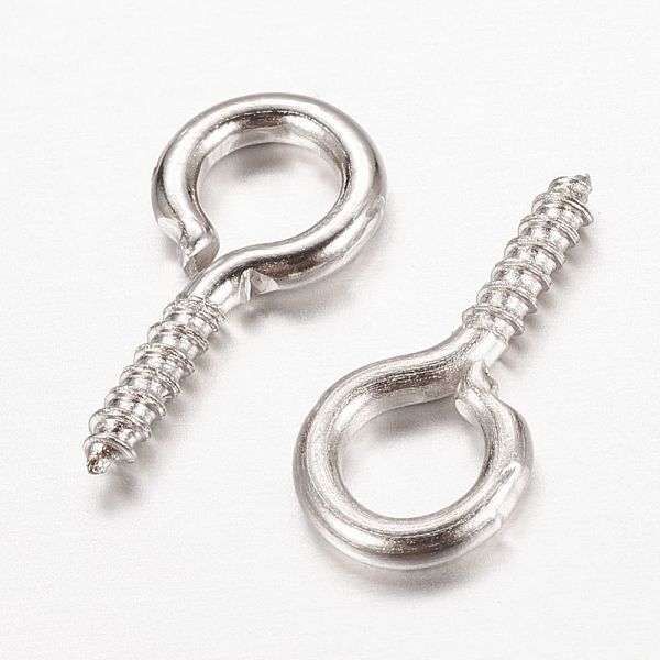 

PandaHall Iron Screw Eye Pin Peg Bails, For Half Drilled Beads, Platinum, 13x6.5x1.5mm, Hole: 4mm, Pin: 1.5mm Iron