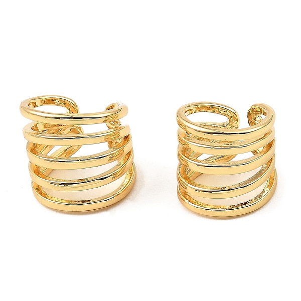 

PandaHall Rack Plating Brass Splite Cuff Earrings, Climber Wrap Around Non Piercing Earrings for Women, Cadmium Free & Lead Free, Real 18K...