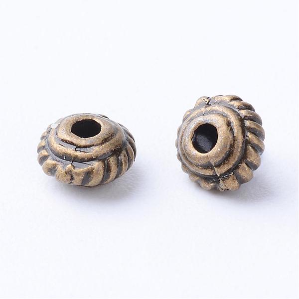 

PandaHall Tibetan Style Alloy Spacer Beads, Rondelle, Cadmium Free & Nickel Free & Lead Free, Antique Bronze, 5x3mm, Hole: 1mm, about...