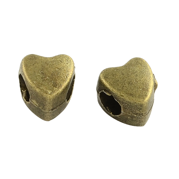 

PandaHall Tibetan Style Alloy European Beads, Large Hole Heart Beads, Lead Free, Cadmium Free & Nickel Free, Antique Bronze, 8.5x8x7mm, Hole...