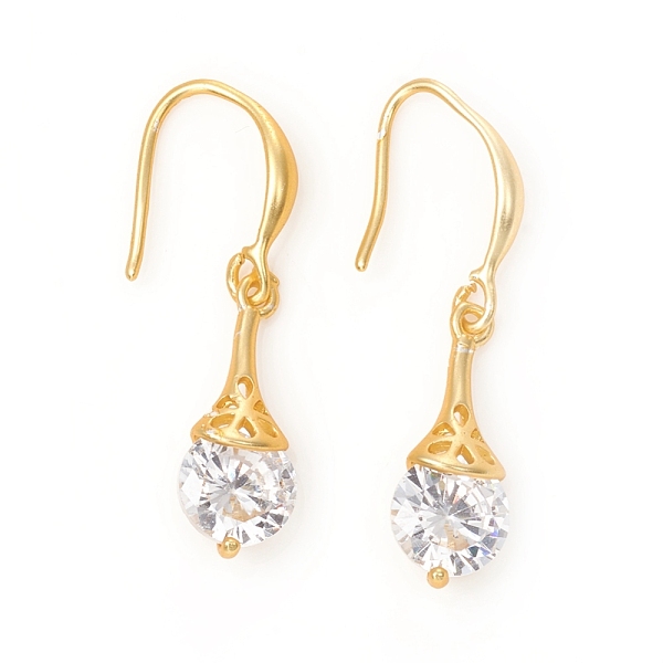 

PandaHall Dangle Earring, with Clear Cubic Zirconia and Brass Findings, Lamp, Golden, 34mm, Pin: 1mm Cubic Zirconia Clear