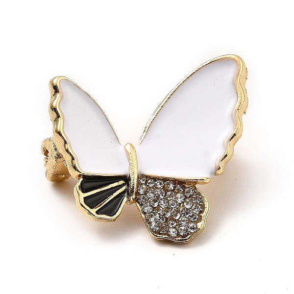 

PandaHall Butterfly Enamel Pin with Rhinestone, Golden Alloy Brooch for Backpack Clothes, Cadmium Free & Lead Free, White, 22.5x24x4mm, Pin...