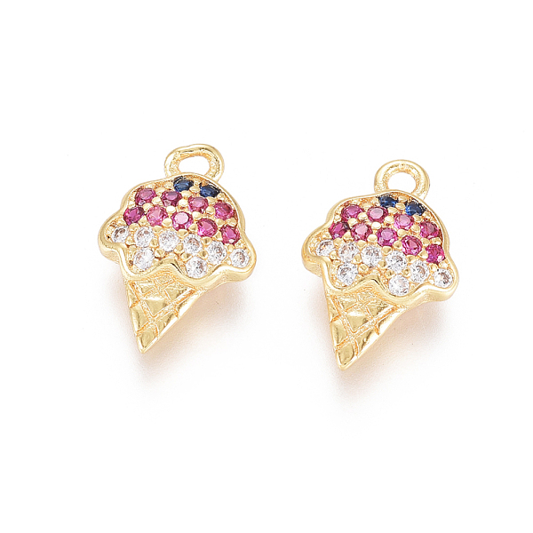 

PandaHall Brass Micro Pave Cubic Zirconia Charms, Long-Lasting Plated, Ice Cream, Golden, 13x8.5x2.5mm, Hole: 1.4mm Brass+Cubic Zirconia...