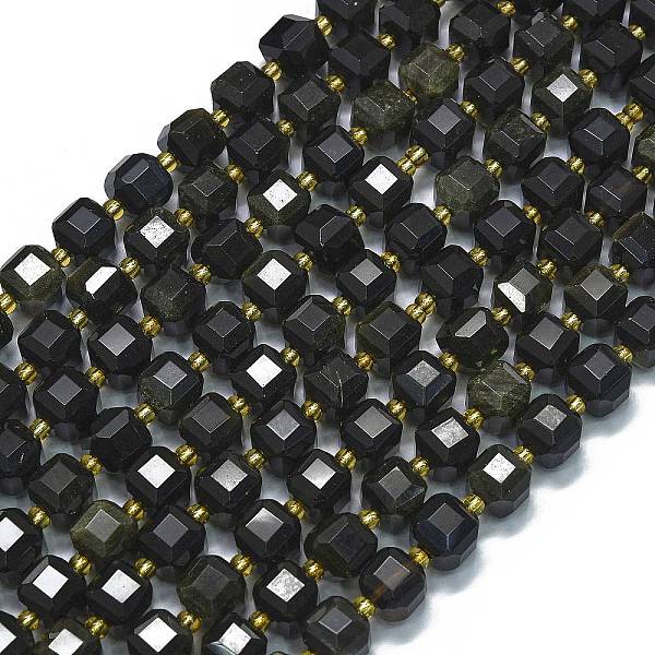 Natural Golden Obsidian Beads Strands