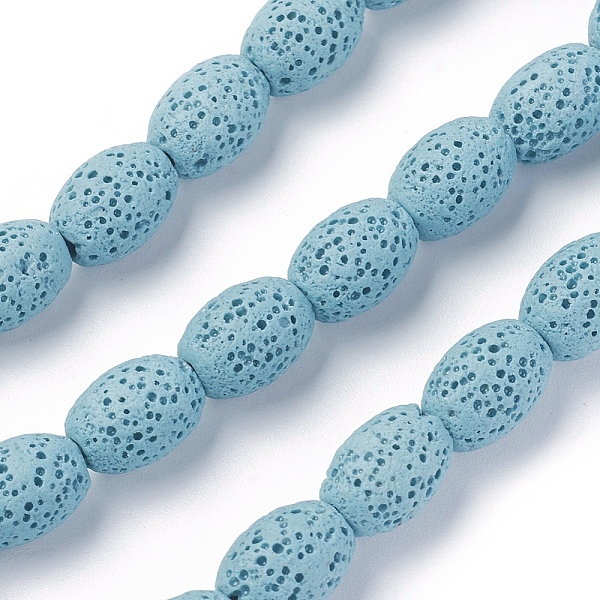 Brins de perles de pierre de lave naturelle