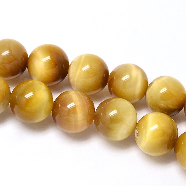 

PandaHall Natural Gold Tiger Eye Beads Strands, Round, Grade A, 4mm, Hole: 0.8mm, about 45pcs/strand, 8 inch Tiger Eye Round