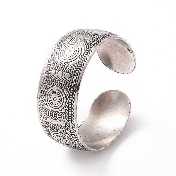 

PandaHall Bohemia Tibetan Style Alloy Thick Open Cuff Bangle for Women, Round Pattern, Inner Diameter: 2-3/8 inch(5.9cm), Wide: 25mm Alloy...