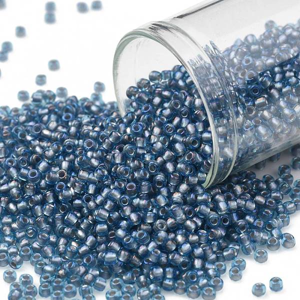 

PandaHall TOHO Round Seed Beads, Japanese Seed Beads, (277) Inside Color Aqua/Lavender Lined, 11/0, 2.2mm, Hole: 0.8mm, about 5555pcs/50g..., Cyan