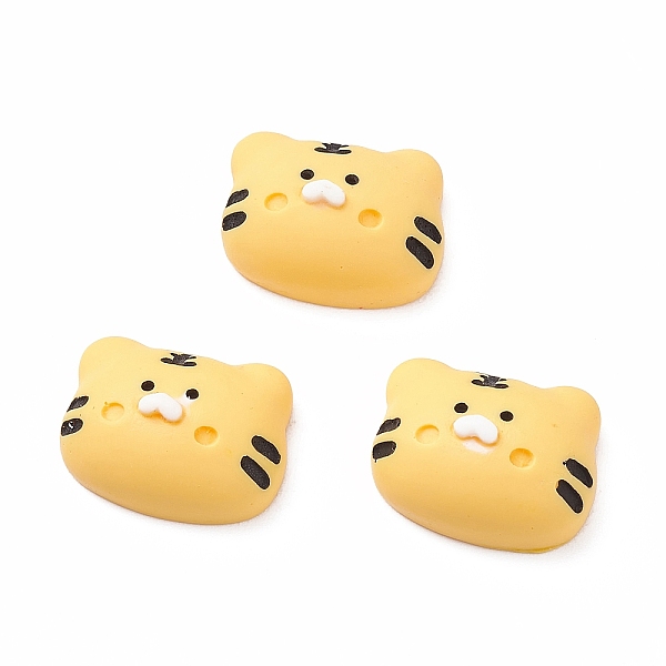 

PandaHall Opaque Resin Cabochons, Tiger, Yellow, 15.5x19.5x7.5mm Resin Tiger Gold