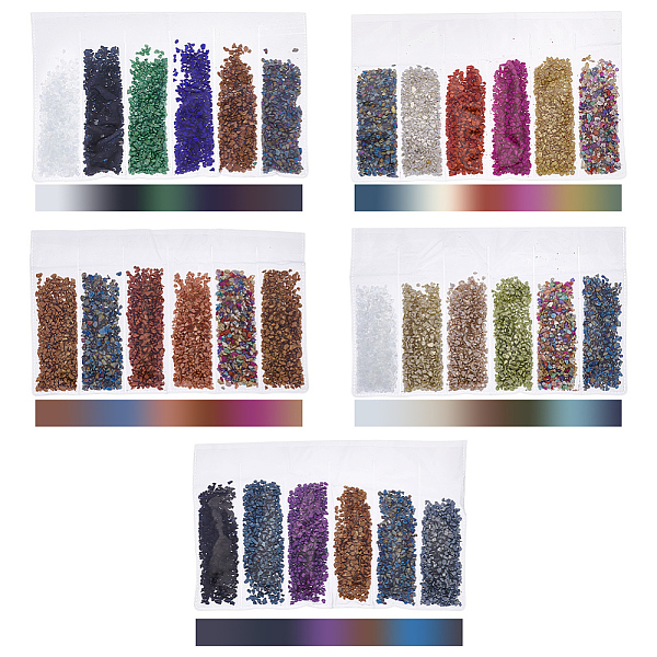 

PandaHall OLYCRAFT 150g Crushed Glass Chips 30 Colors Mini Glass Chips Undrilled Chip Beads Colorful Glass Chips for Nail Art Decoration DIY..., Multicolor
