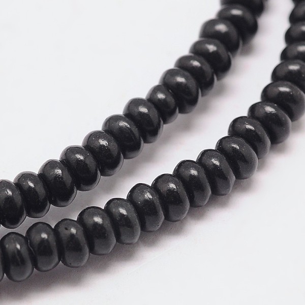 

PandaHall Dyed Synthetical Turquoise Rondelle Bead Strand, Black, 6x4mm, Hole: 1mm, about 95pcs/srtand, 15.7 inch Synthetic Turquoise...