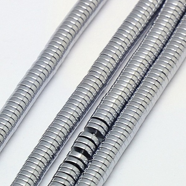 

PandaHall Electroplate Non-magnetic Synthetic Hematite Beads Strands, Heishi Beads, Flat Round/Disc, Grade A, Platinum Plated, 2x1mm, Hole...