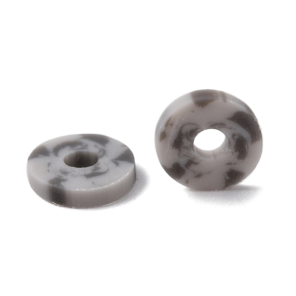 

PandaHall Handmade Two Tone Polymer Clay Beads, Heishi Beads, Disc/Flat Round, Dark Gray, 6x0.5mm, Hole: 1.8mm, about 22000~25000pcs/1000g...