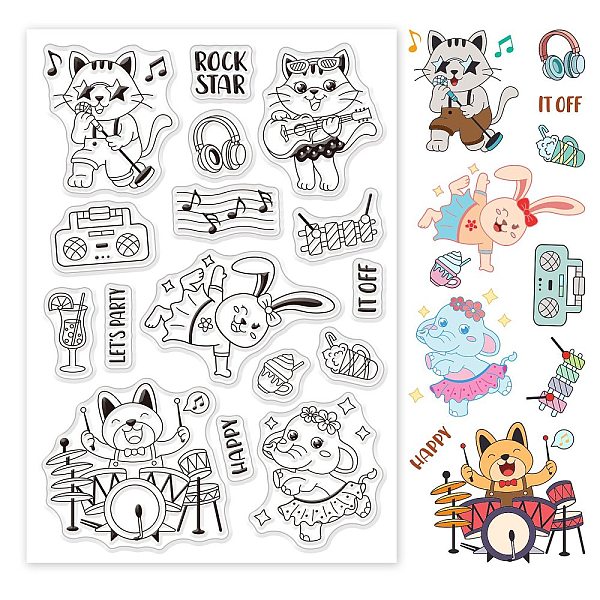 

PandaHall PVC Plastic Stamps, for DIY Scrapbooking, Photo Album Decorative, Cards Making, Stamp Sheets, Animal Pattern, 16x11x0.3cm Plastic...