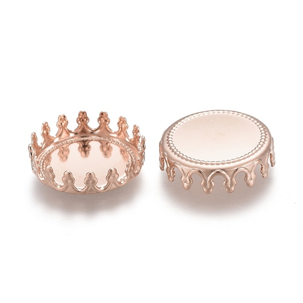 

PandaHall 304 Stainless Steel Cabochon Settings, Lace Edge Bezel Cups, Flat Round, Rose Gold, Tray: 12mm, 13x3.5mm 304 Stainless Steel Flat...