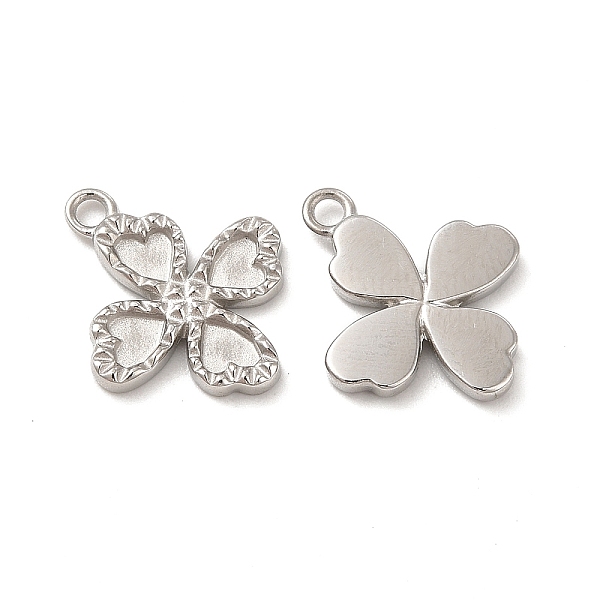 

PandaHall 304 Stainless Steel Pendants, Clover Charm, Stainless Steel Color, 16.5x14x2mm, Hole: 1.6mm 304 Stainless Steel Clover