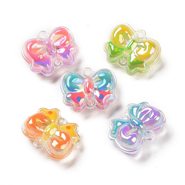 

PandaHall Transparent UV Plating Acrylic Connector Charms, with Enamel, Butterfly, Mixed Color, 29x34x15.5mm, Hole: 3mm Acrylic Butterfly..., Multicolor