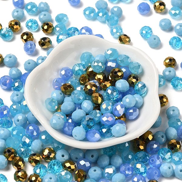 

PandaHall Glass Beads, Faceted, Rondelle, Pale Turquoise, 8x6mm, Hole: 1mm, about 145pcs/60g Glass Rondelle