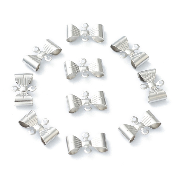 

PandaHall 304 Stainless Steel Links Connectors, Bowknot, Stainless Steel Color, 11.5x7.5x3mm, Hole: 1mm 304 Stainless Steel Bowknot