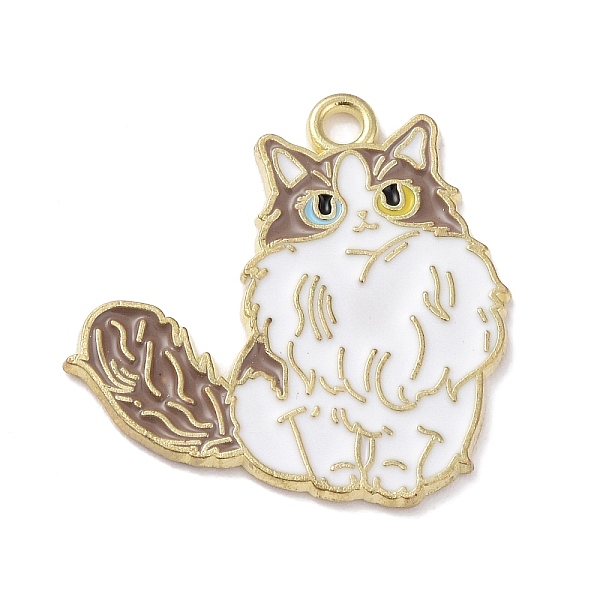 

PandaHall Alloy Enamel Pendants, Golden, Cat Charm, White, 25x26x1.5mm, Hole: 2mm Alloy+Enamel Cat Shape White