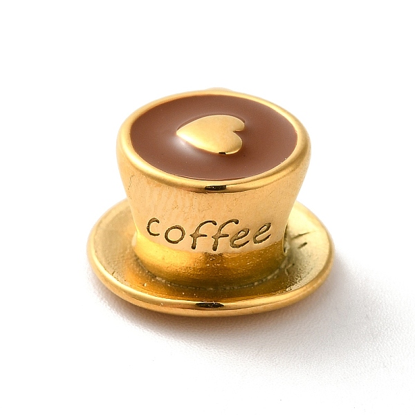 

PandaHall Ion Plating(IP) 304 Stainless Steel Enamel European Beads, Large Hole Beads, Coffee Cup, Saddle Brown, 12.5x13.5x8.5mm, Hole: 5mm...