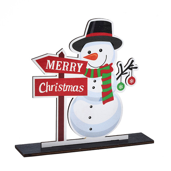 

PandaHall Wood Tabletop Display Decorations, Xmas Table Centerpiece Sign, Christmas Theme, Snowman, Mixed Color, Finished: 200x45x187mm Wood..., Multicolor