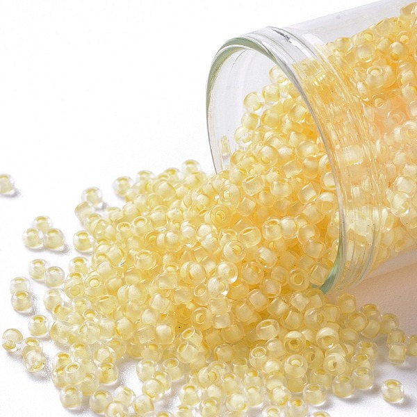 

PandaHall TOHO Round Seed Beads, Japanese Seed Beads, (972) Inside Color Crystal/Neon Light Goldenrod Yellow Lined, 11/0, 2.2mm, Hole: 0.8mm...