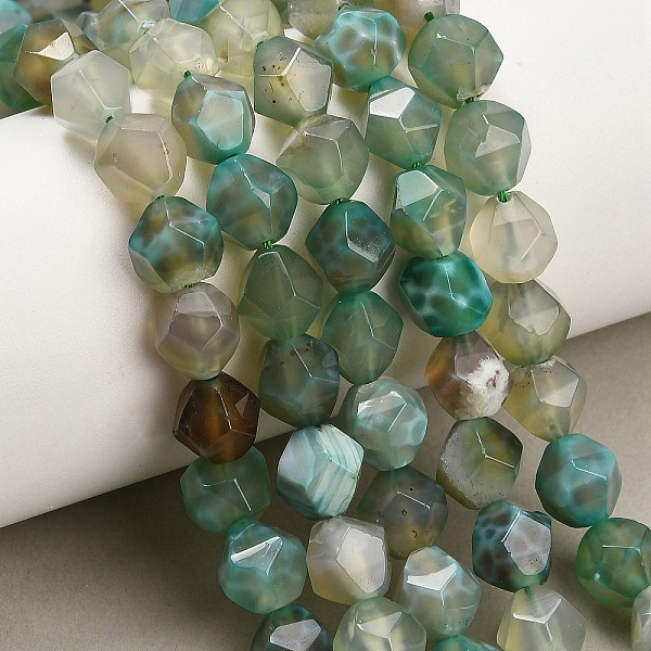 Brins de perles d'agate naturelle (teintes et chauffées)
