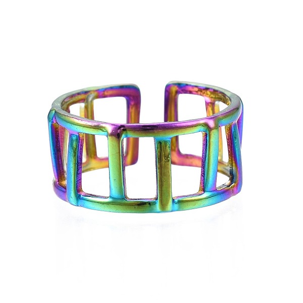 304 Stainless Steel Rectangle Cuff Ring