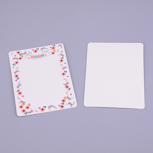 

PandaHall Necklace Display Cards, Hanging Dangle Holder Cardboard Tags for Jewelry Bracelet, with Flower Pattern, Rectangle, White, Flower...
