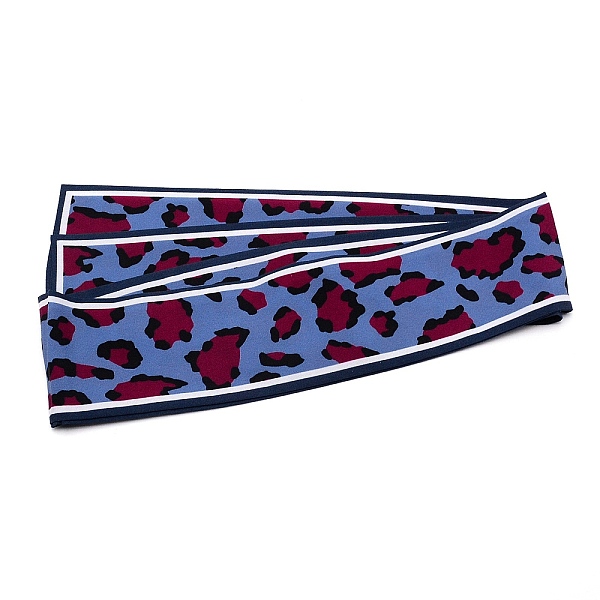 

PandaHall Silk Scarves Decorate, Scarf Necklaces, Leopard Print Pattern, Cornflower Blue, 45.28 inch(115cm), 70mm Cloth