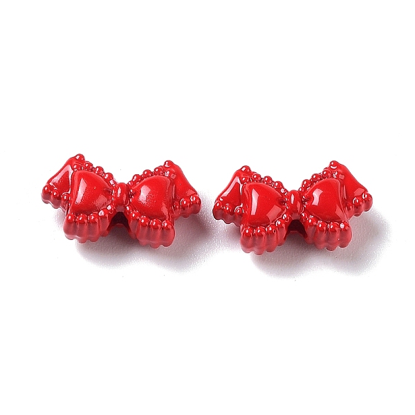 

PandaHall Spray Painted Alloy Bead, Bowknot, Crimson, 7.5x8x5mm, Hole: 1.6mm Alloy Bowknot Pink