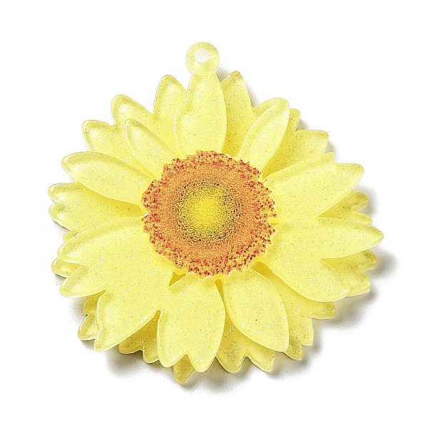 

PandaHall Printed Transparent Acrylic Pendants, 3D Flower Charms, Yellow, 42.5x40x4mm, Hole: 1.5mm Acrylic Flower Yellow