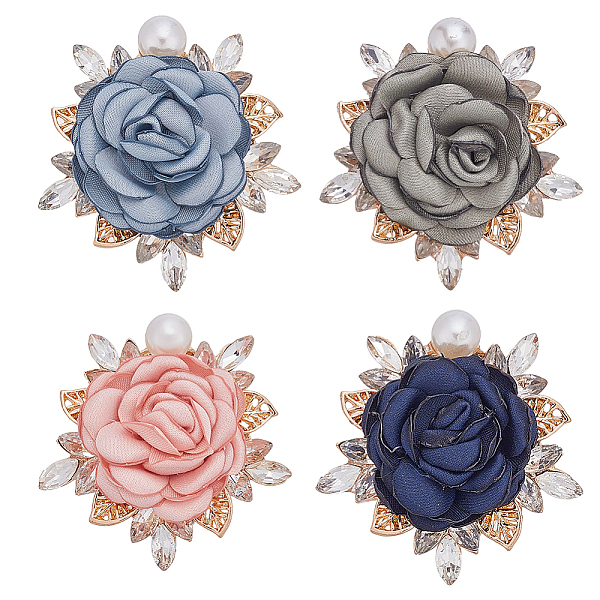 4Pcs 4 Colors Flower Cloth Pins